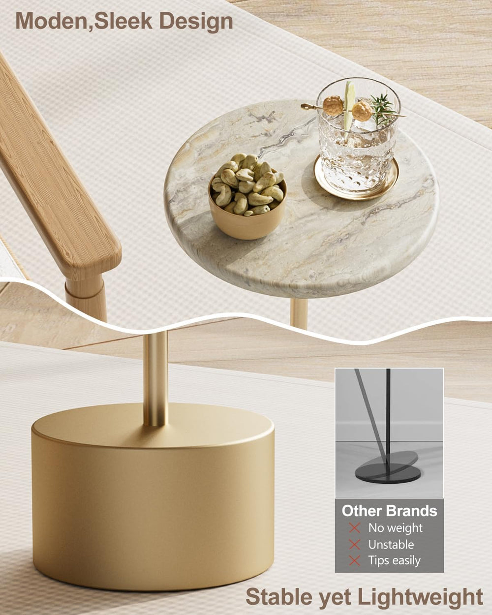 Drink Table Pedestal, Round Side Table, Drink Tables for Small Spaces, Pedest...
