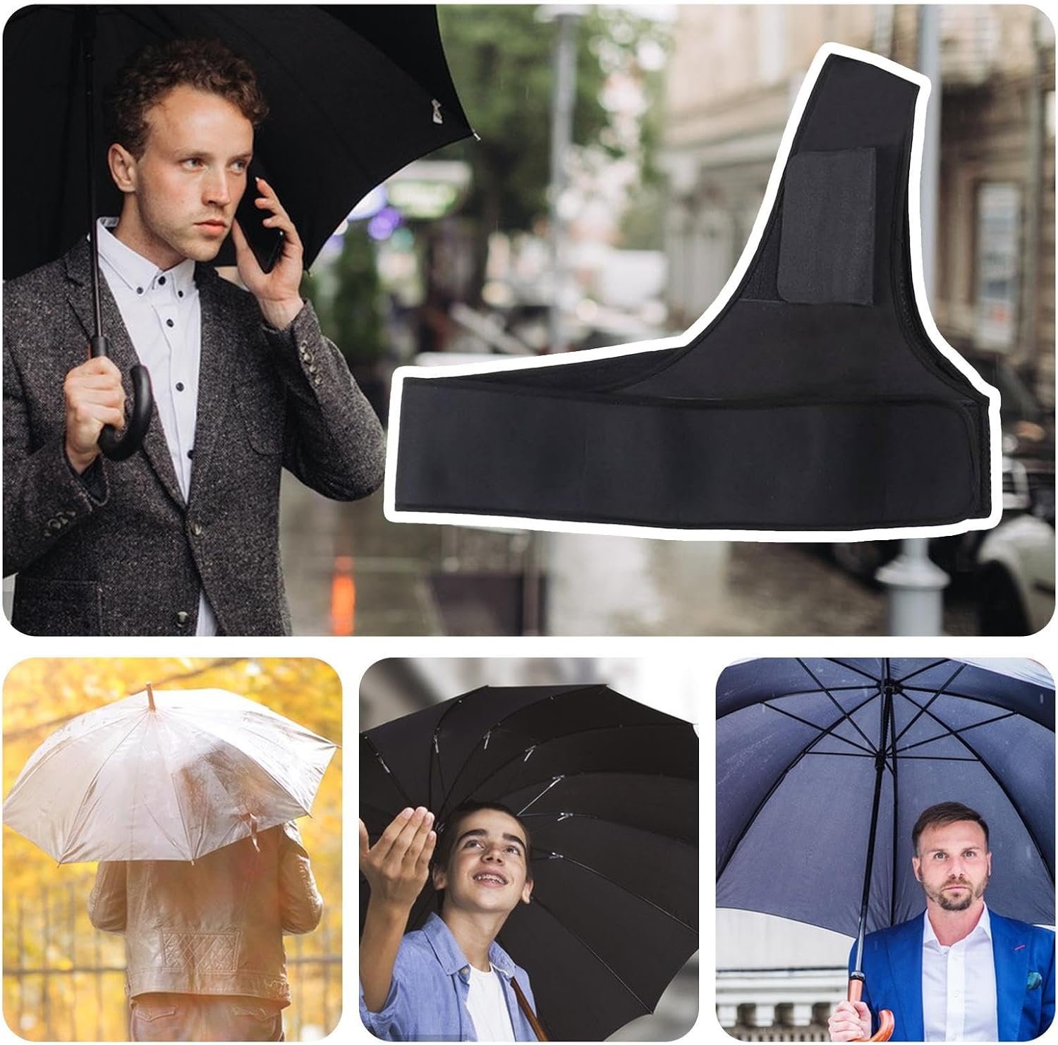 Umbrella Holder, Wearable Support Strap, Adjustable Wearable Umbrella Holder, Hands-Free Strap For Beach, Gardening & Festivals, Fits Most Standard Umbrellas