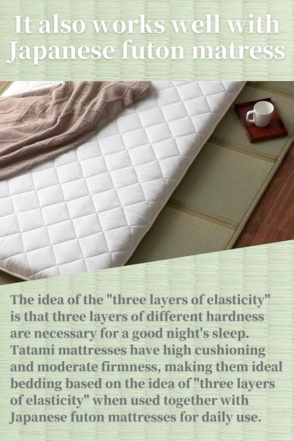 BJDesign Japanese Tatami Mat (Igusa Mattress), Foldable, Rush Grass, Floor Sleeping Japanese Futon Mattress Meditation Yoga Zen (Twin XL)