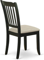 East West Furniture LGDA5-BLK-C 5 Piece Dinette Set Includes a Rectangle Dining Room Table with Butterfly Leaf and 4 Linen Fabric Upholstered Dining Chairs, 42x84 Inch, Black