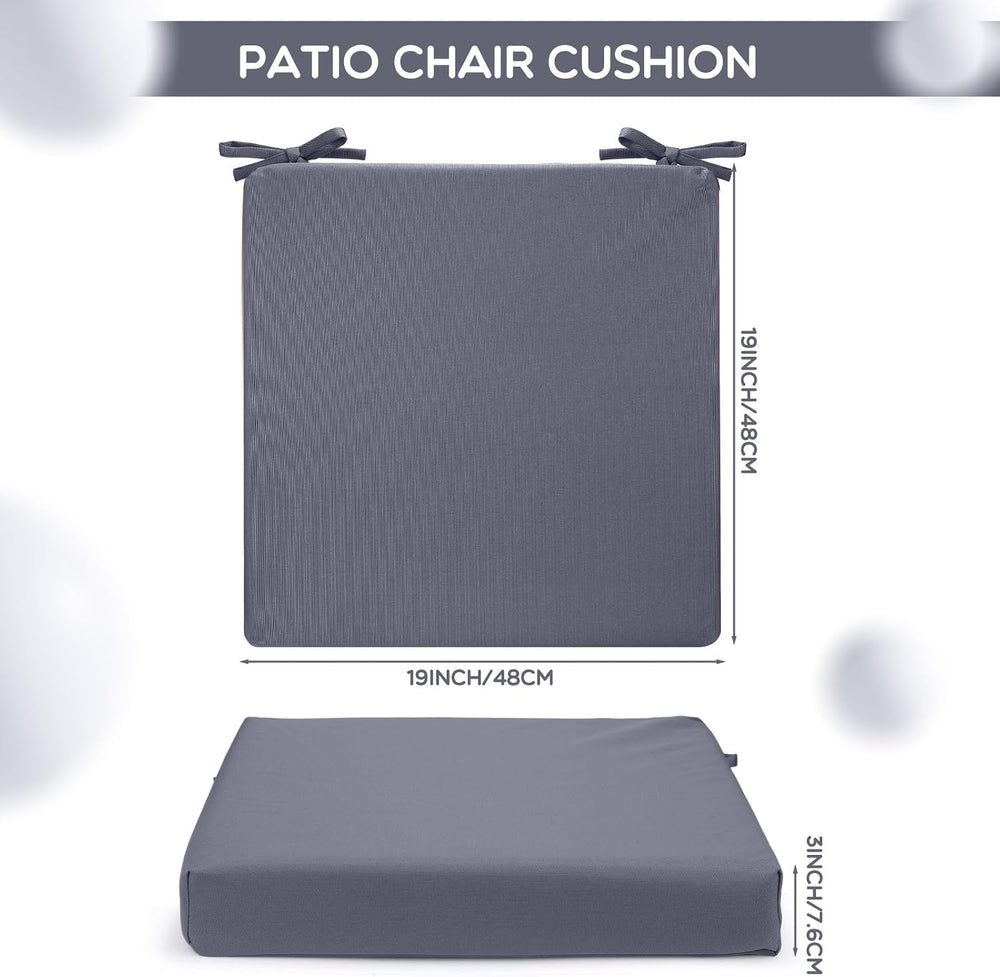Preboun 6 Pack Outdoor Chair Cushions 19" x 19" x 3" Patio Wat...