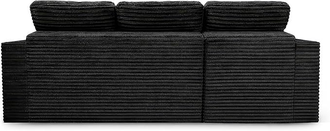 Eafurn 105" L-Shaped Boneless Modular Sectional Sofa with Movable Ottoman, Comfy Corduroy Floor Couch with Deep Seat and Tufted Seat, Flexible Module Combination for Living Room, No Assembly | Deep Seat, Wider Armrest, Free Combination, Tufted