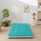 MAXYOYO Twin Bed Mattress Japanese Floor Futon Mattress, Twin Tatami Pad Camping Floor Bed Topper, Easy to Foldable and Portable, Turquoise Futon Single Mat