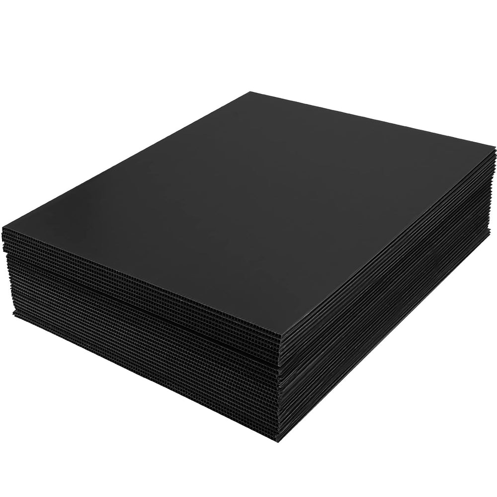 JOIKIT 24 Pack 13 x 17 Inch Black Corrugated Plastic Sheets, Waterproof Corru...