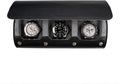 DailyWatch | Watch Roll Travel Case For 3 Watch | Luxury Watch Case In Genuine Black Leather With Soft Velvet Interior | Watch Case Protect, Store, & Display Your Watches | Black Grey