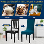 Chair Covers, Stretch Kitchen Dining Room Chair Covers Set of 6, Removable Washable Dining Chair Slipcovers for Home, Hotel, Banque