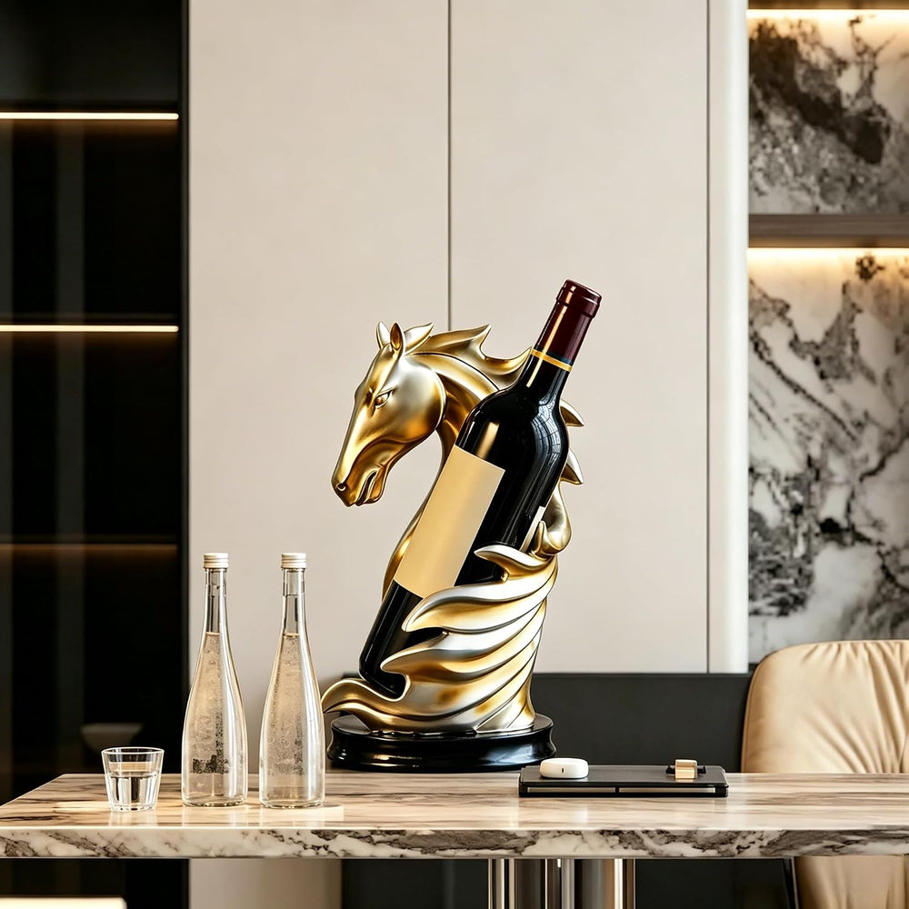 XINXUAN Wine Holder Countertop, Horse Head Wine Racks Decor for Bar Decoratio...