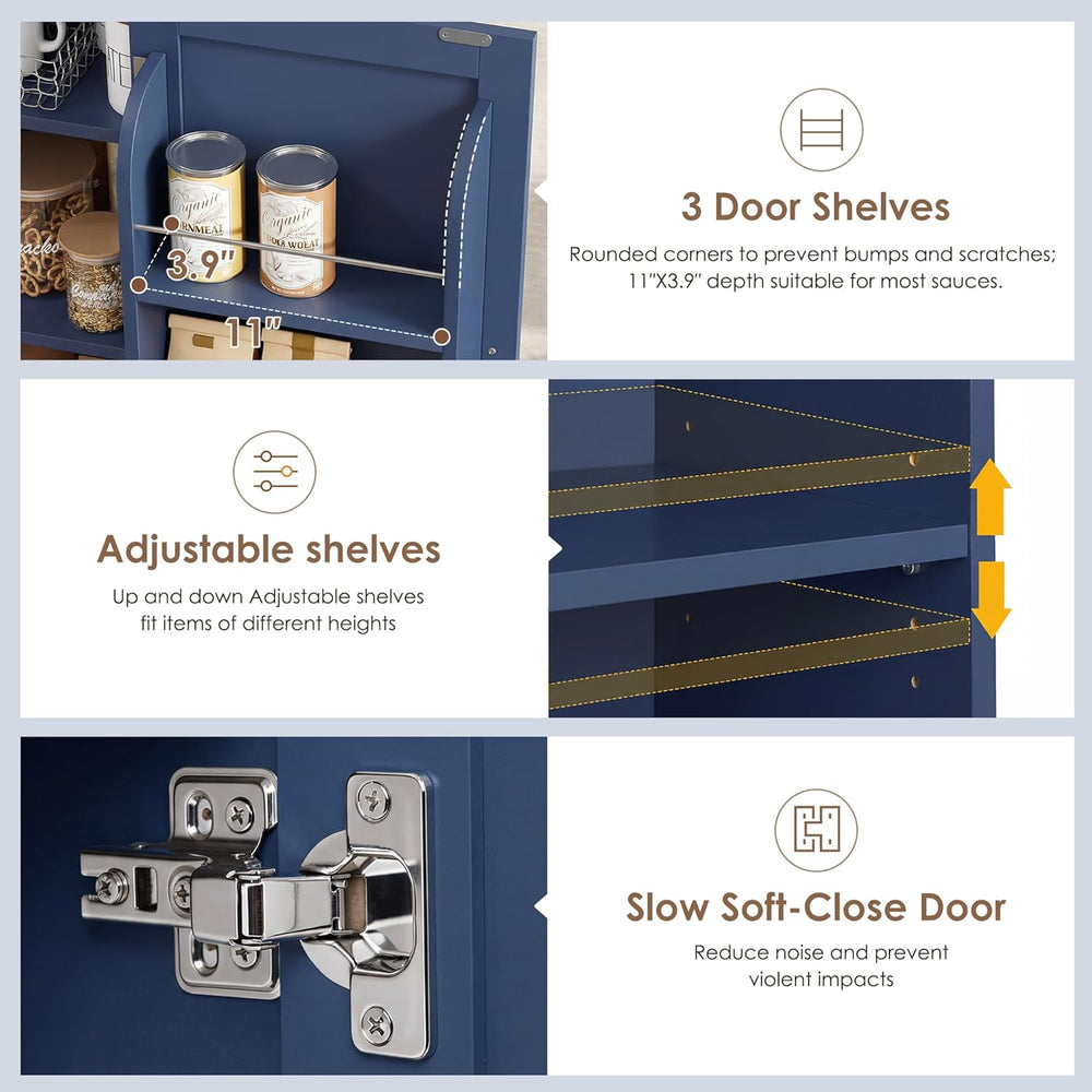 BOTLOG 71” Large Sideboard Buffet Cabinet with Storage, Farmhouse Buffet Cabi...