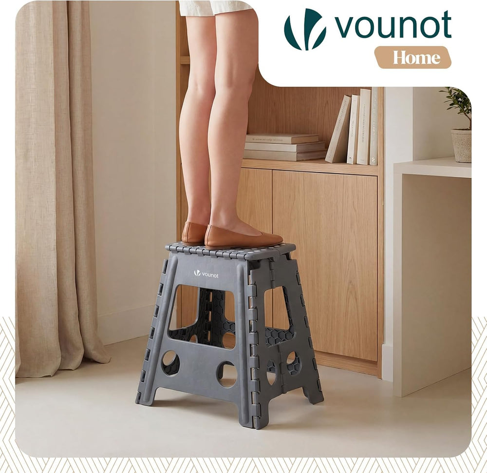 VOUNOT® Folding Step Stool, Portable Stepping Stool with Carrying Handle, Ant...