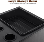 BarberPub Salon Storage Cabinet Beauty Locker Hair Dryer Holder Stylist Spa Equipment with Drawer 2035 (Black)