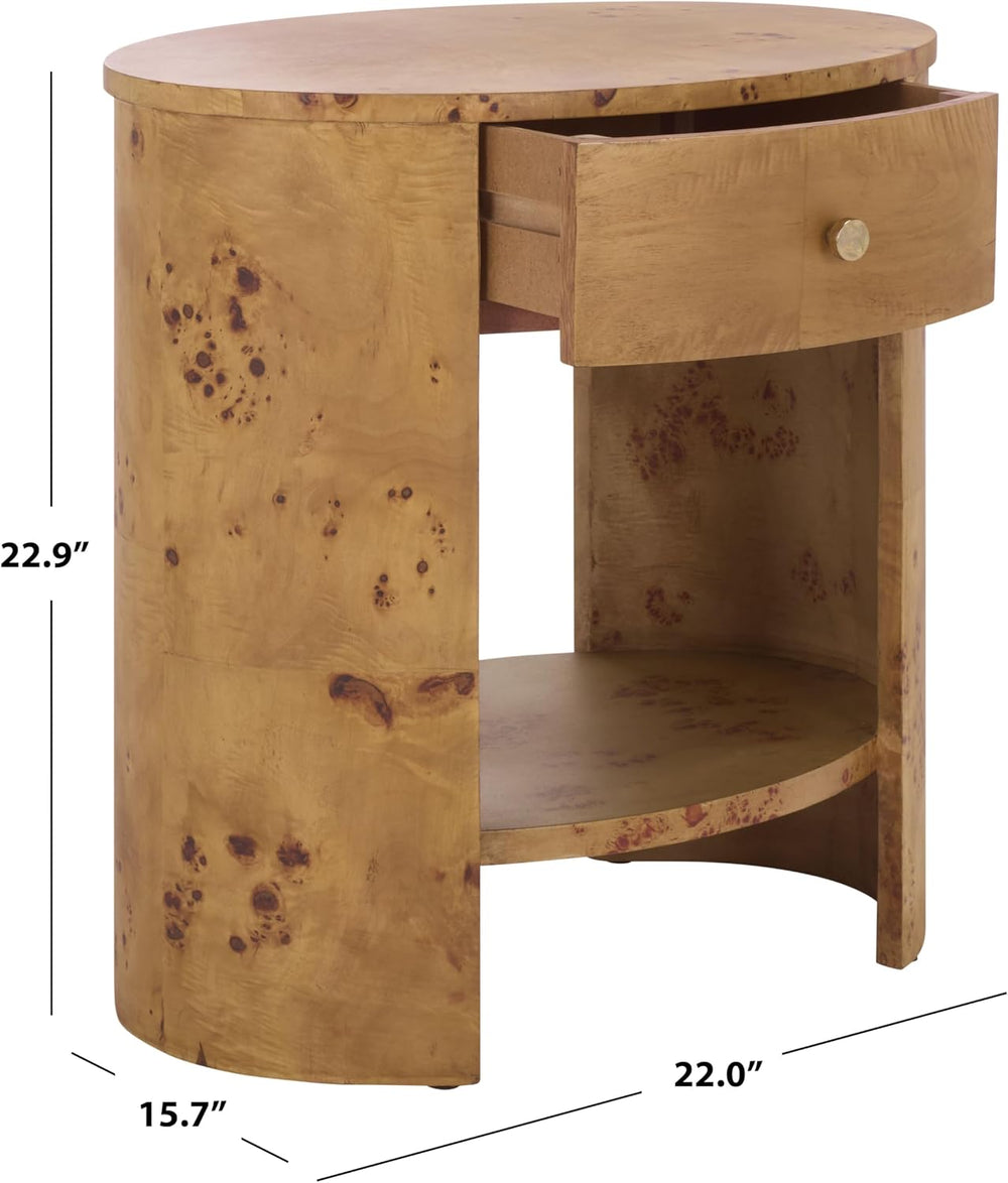 SAFAVIEH Home Collection - Philippe Natural Brown Oval Top Accent Table, 1 Dr...