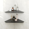 FerdY 2-Pack 10" Matte Black Recessed Corner Shower Shelf, for Tiled Bathroom Walls, Floating Shower Shelf, 304 Stainless Steel Shower Caddy Storage Shelves, No Drilling Required, Irregular Diamond
