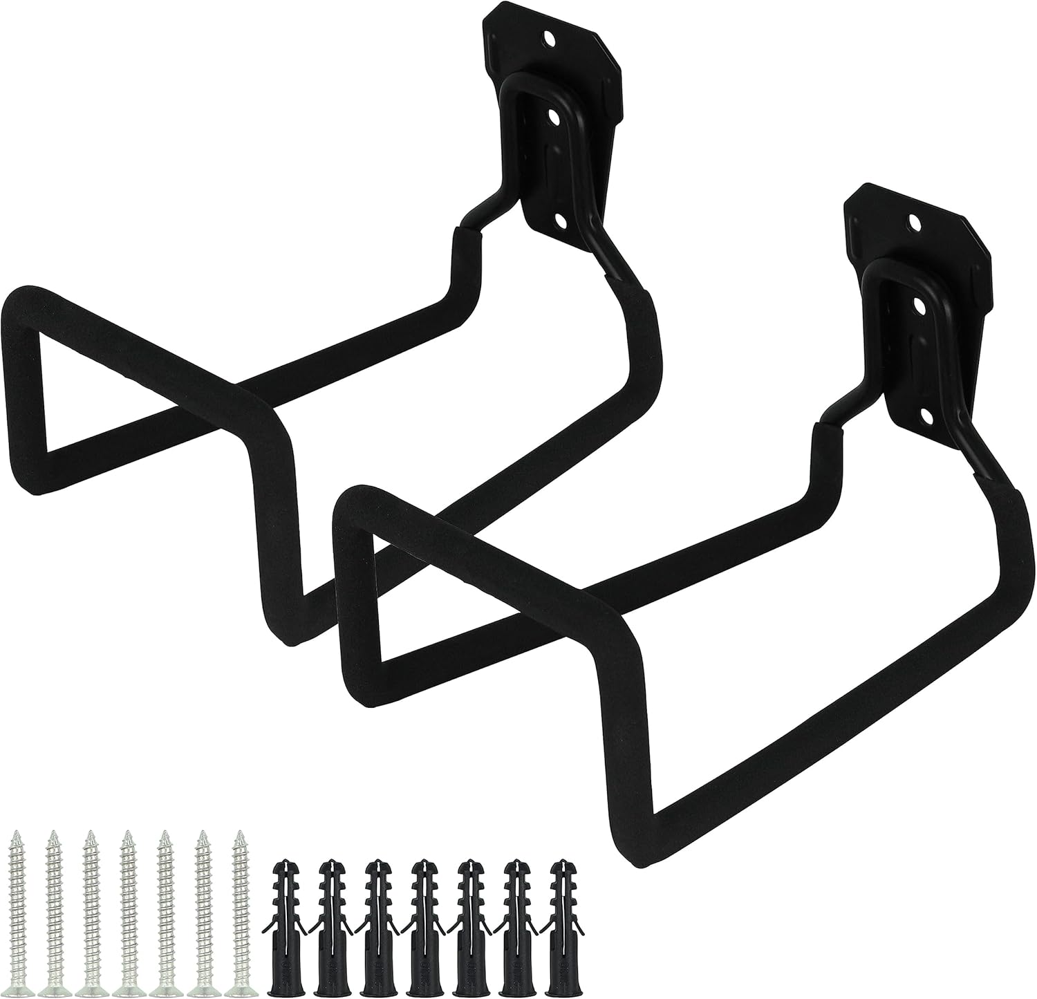 PHYEX 2 Pack Garden Hose Holder Wall Mount, Metal Hanger With Protective Coating, Water Hook for Outside Yard, Fits 50-100 ft Expandable Hoses, Perfect for Outdoor Storage Needs