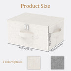 Underbed Storage Cube, Closet Organizer with Lid, Foldable Home Container Bags for Organizing Clothes, Shoes, Blankets, Pillows, 15.7x11.8x7.8Inches, Beige, 2 Pack