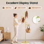 Scarf Display Stand 67" Spiral Scarf Holder Scarf Organizer Hijab Organizer Stand Scarf Hangers for Closet Clothing Store, Scarf Rack (Gold)