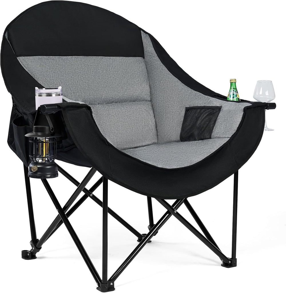 Oversized Camping Chairs for Adult - Heavy Duty Padded Portable Folding Chair...