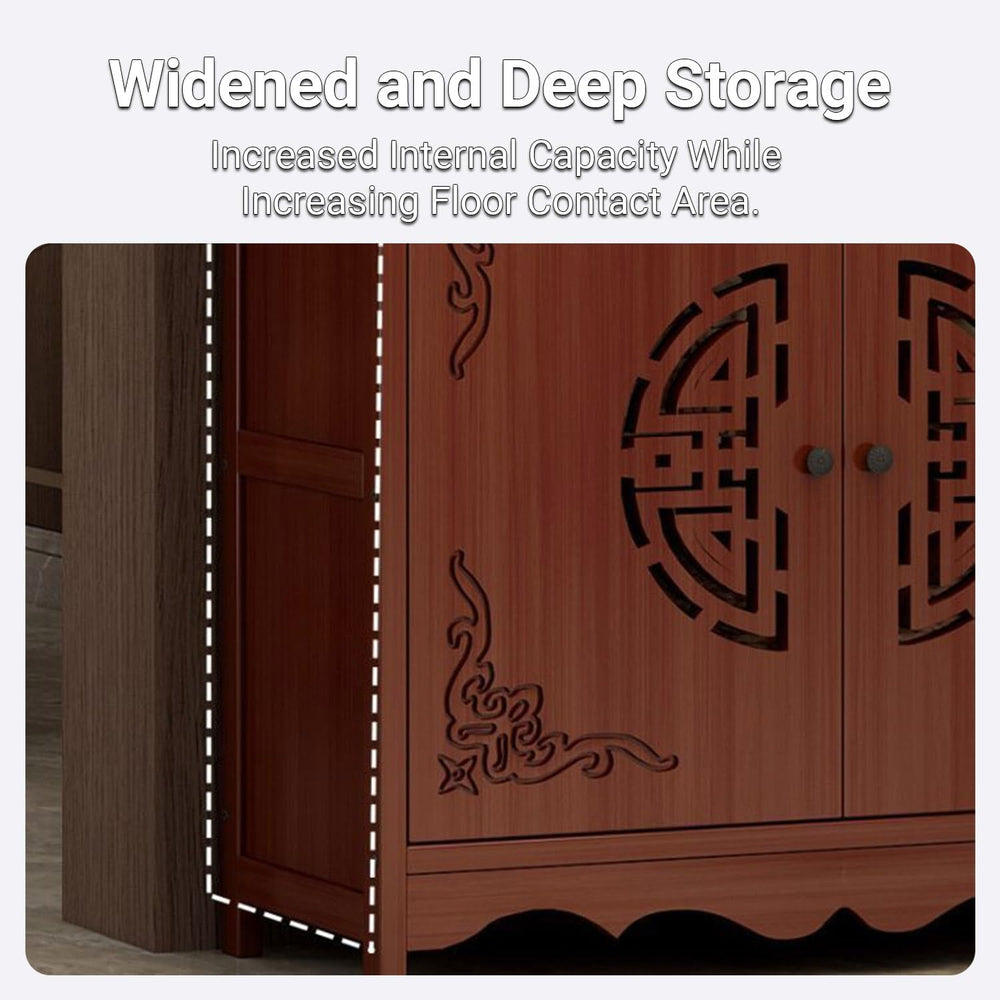 Altar Cabinet, Pooja Cabinet, Thick Bamboo Altar Table, Personal Meditation T...