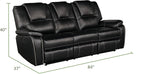 Faux Leather Recliner Sofa Furniture Set for Living Room, Recliner Chair, Manual Loveseat, 3 Seat Recliniing Sofa Couch Set for Meeting Room,Black