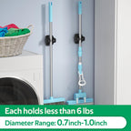 reliahom 10 Pack Broom Holder Wall Mount Mop Grippers No Drilling Self Adhesive Anti-Slip Mop Handle Hanger Dustpan and Broom Organizer Garage Storage Racks-Black