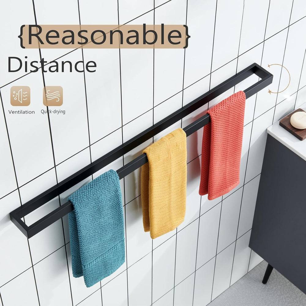 KOKOSIRI Towel Bar Matte Black Bath Towel Holder 32-Inch Kitchen Rack Stainle...