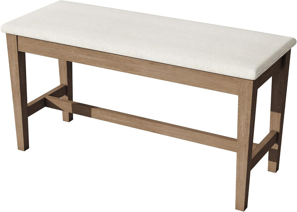 LUMISOL 6-Piece Dining Table Set with Bench and 4 Chairs, Wood Half Round Kit...