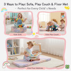 Tiita Foldable Floor Mattress for Kids-Glow in The Dark Toddler Nap Mat with Storage Bag, Portable Toddler Floor Pad for Travel, Daycare, Camping, RV, Playroom, Twill Pegasus
