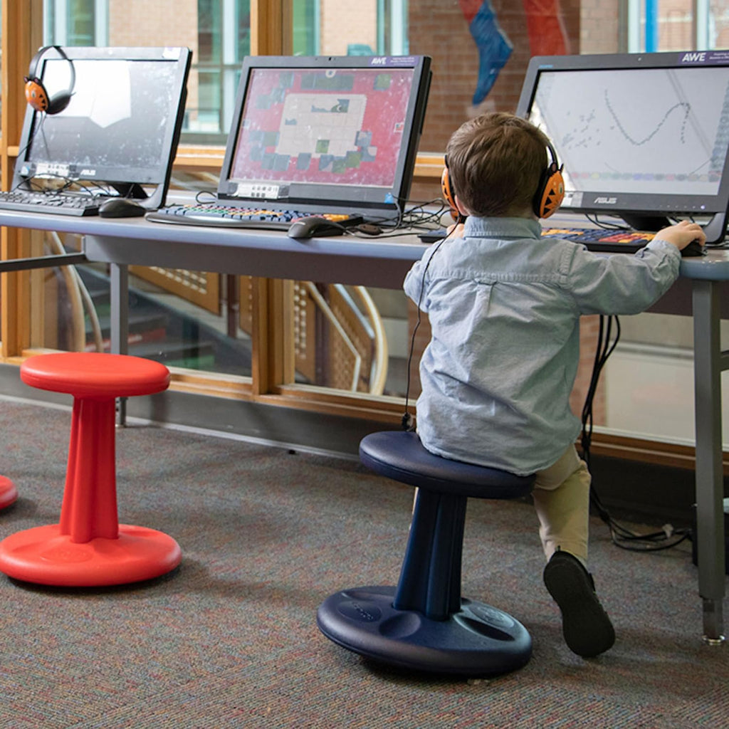 Kore Pre-Teen Wobble Stool, Flexible Seating, Ages 10-11, 18.7in, Teal | Wiggle chair for classroom and home boosts focus, improves posture, and provides an energy outlet; anti-tip base; Made in USA
