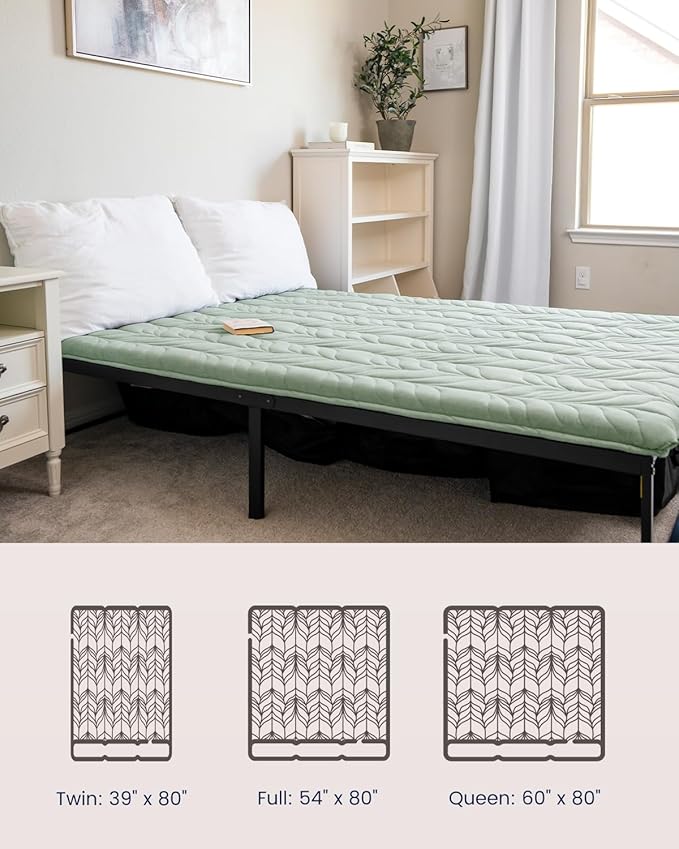 ZonLi Japanese Floor Mattress Futon Mattress Queen Size, Thicken Roll Up Tatami Mat w/ 100% Cotton Washable Cover, Portable & Foldable Floor Bed Mattress for Sleeping, Dormitory, Adult Kids, Green