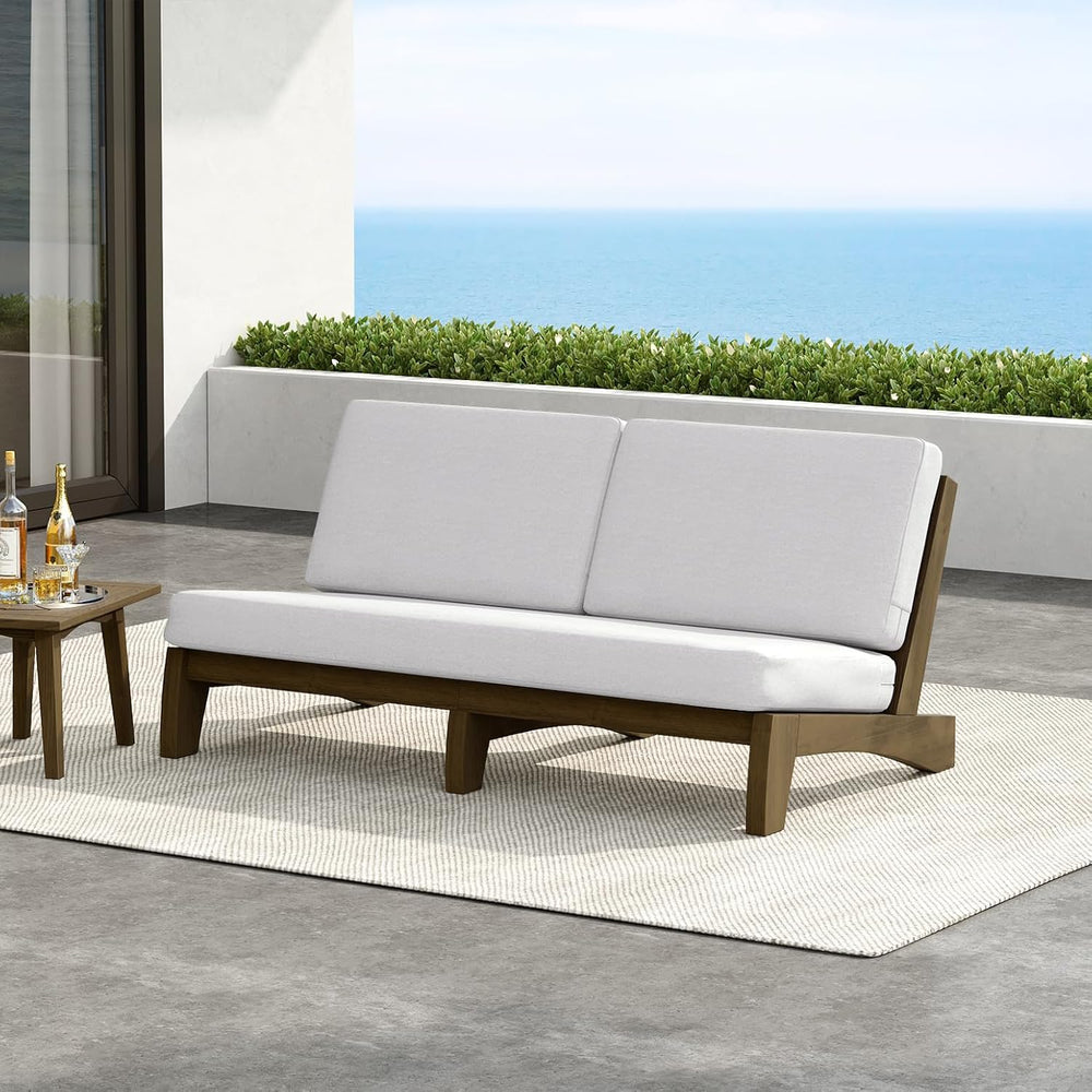 Outdoor Furniture Patio Couch, Weather Resistant 3-Seater Patio Sofa with Rem...
