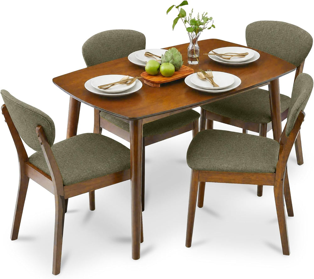 Best Choice Products 5-Piece Dining Set, Compact Mid-Century Modern Table &am...
