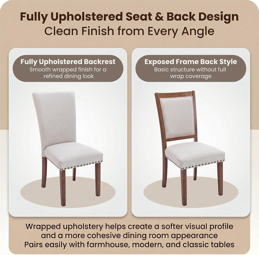 COLAMY Upholstered High Back Dining Room Chairs Set of 4 with Comfortable Pad...