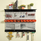 Ultrawall Pegboard Wall Organizer, 48 X 36 inch Garage Storage Pegboard with Hooks Storage Bins Tool Board Panel Tool Organizer, 72pcs