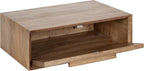 Kate and Laurel McCutcheon Floating Wood Storage Shelf, 18 x 12 x 6, Natural Wood, Decorative Transitional Floating Bedroom Nightstand with a Concealed Cubby Compartment