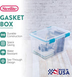 Sterilite 8-Pack Gasket Box, Weather-Resistant Storage Bins with Latching Lids, 54 Quart - Heavy-Duty Organizing Containers for Closet, Bathroom, and Office