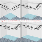 Stretchable 304 Stainless L Shaped Bathroom Bathtub Corner Shower Curtain Rod Rack (Black 24"-69" x 24"-85", Maximum size 114''), Drill Free Install, for Bathroom,Clothing Store,Private space