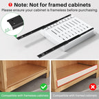 Kitstorack Pull out Cabinet Organizer, Expandable(12"-20") Heavy Duty Slide out Drawers Fixed with Adhesive Nano Film for Pots, Roll out Shelf Storage for Kitchen Base Cabinet Organization(White)