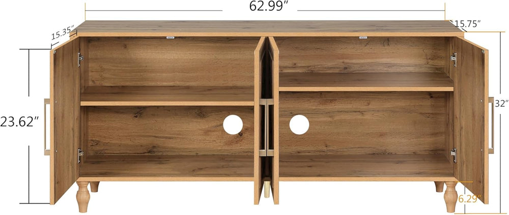Sideboard Buffet 63" Credenzas for Living Room, Entryway Table with Stor...