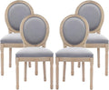 Nrizc French Bistro Chairs Set of 4, French Country Farmhouse Wood Round Back Dining Chair, for Dining Room/Living Room/Bedroom