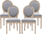Nrizc French Bistro Chairs Set of 4, French Country Farmhouse Wood Round Back Dining Chair, for Dining Room/Living Room/Bedroom