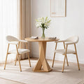 DUMOS Dining Chairs Set of 2, Linen Fabric Upholstered Kitchen Side Chairs with Curved Backrest & Metal Legs, Modern Farmhouse Accent Chairs for Dining Room Kitchen Living Room Cafe, Beige