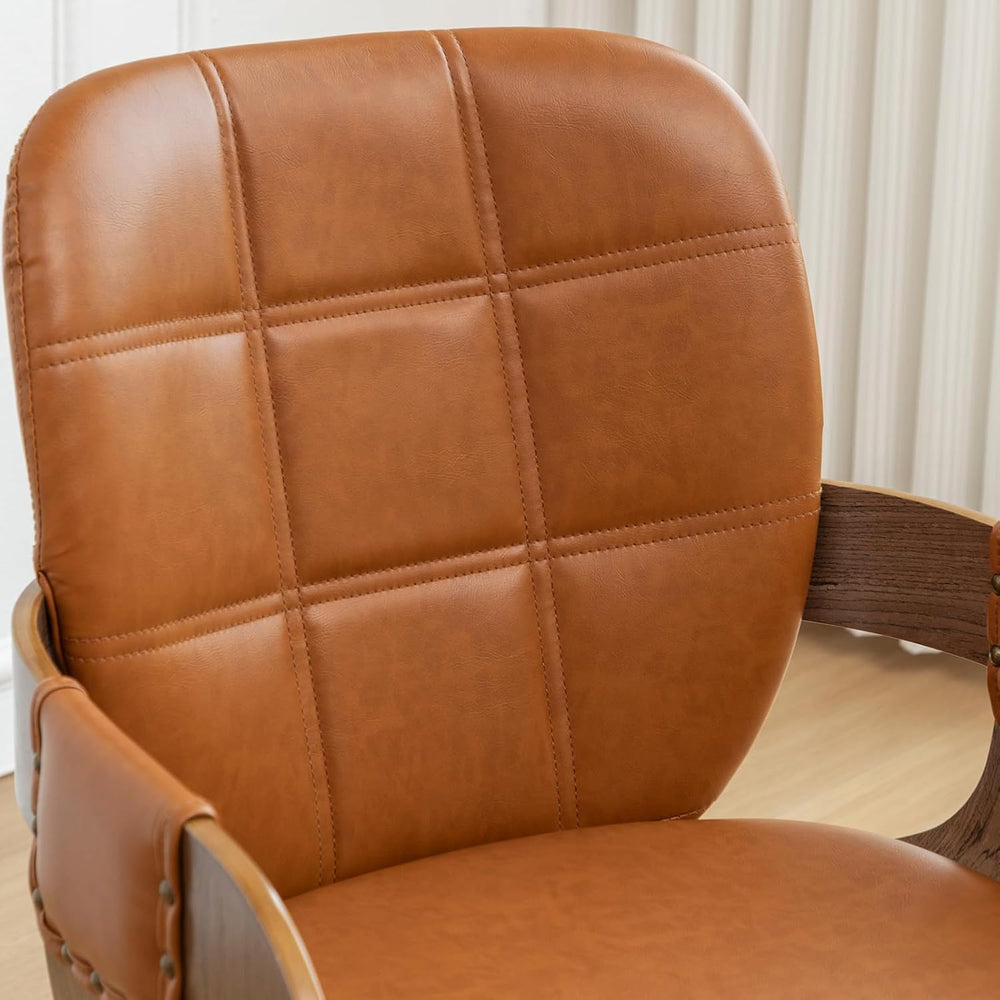 Mid Century Modern Swivel Dining Chair with Arms, Walnut Desk Chair | Walnut ...