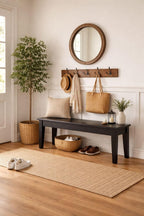 Boraam Shaker Backless Wood Bench - Black Finish