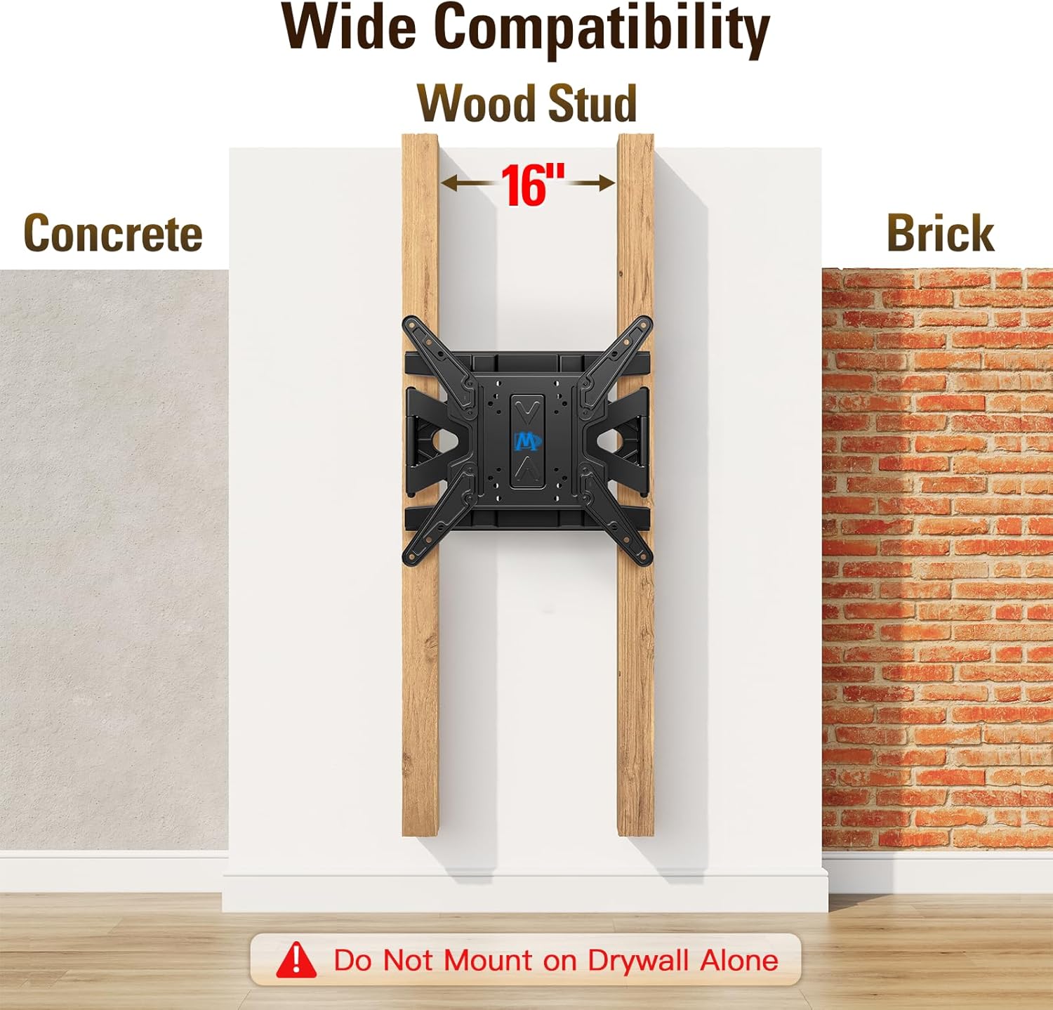 Mounting Dream Ultra Slim Full Motion TV Wall Mount, Low Profile Articulating TV Mount for 26 to 75 Inch TVs - Smooth Extension, Swivel, Tilt, Fits 16" Studs, Max VESA 400x400mm, Holds 88lbs