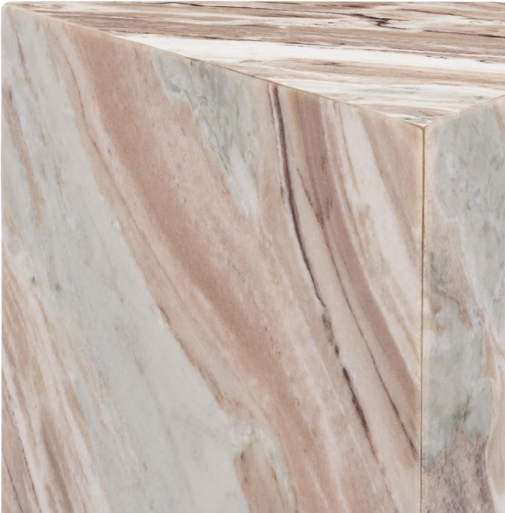 SAFAVIEH Couture Collection - Leah Bryanna White & Brown Marble Accent Ta...