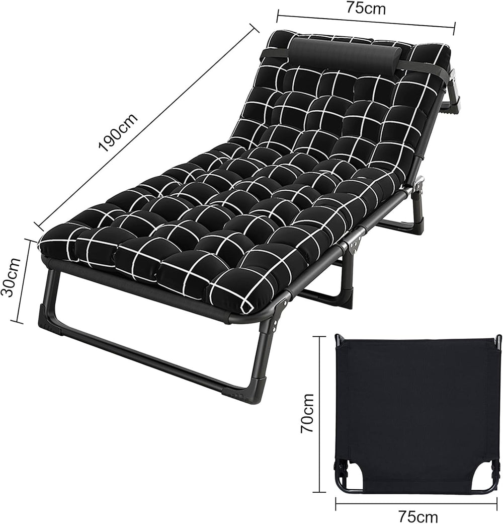 Chaise Lounge Chair | Outdoor Tanning Chair with Pillow[4 Positions] | Heavy ...