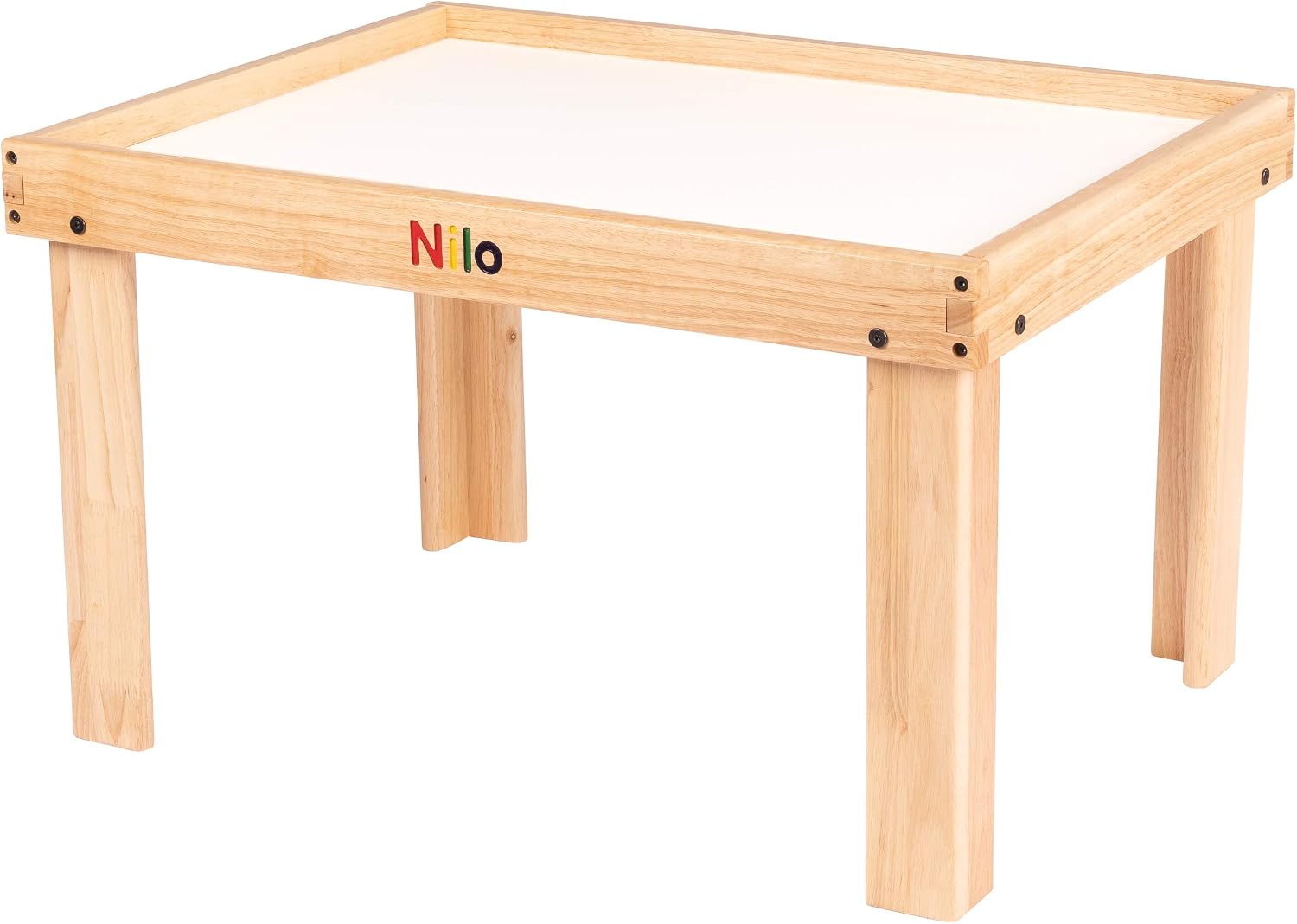 NILO Kids Activity Table Set with 2 Compatible with/Replacement for Detachable Double-Sided Baseplates/Boards/Mats Lego Duplo (N34 Play Table Without Holes, 24x32x20 and 2X Blue Base Plates 12x32)