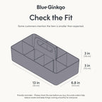 BLUE GINKGO Stackable Organizer Caddy – Korean-Made Portable Tote for Bathroom, Office, Crafts, or School Supplies (Long Rectangle, Gray)