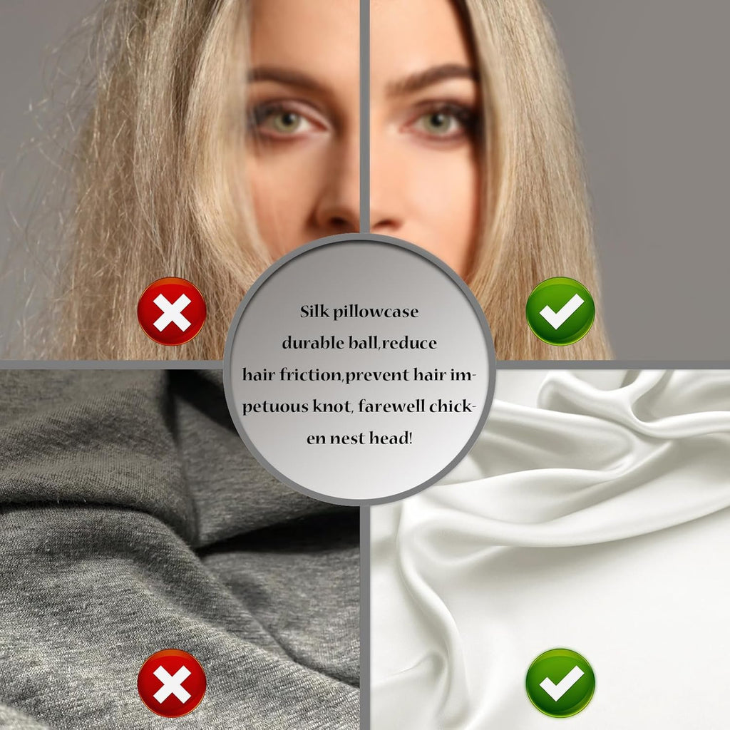 Silk Pillow Cases 2 Pack Soft Breathable and Sliky Queen Size Pillow Cases Set of 2,Natural Mulberry Satin Silk Pillowcase with Hidden Zipper for Hair and Skin (Ivory,20"X 30",2pcs)