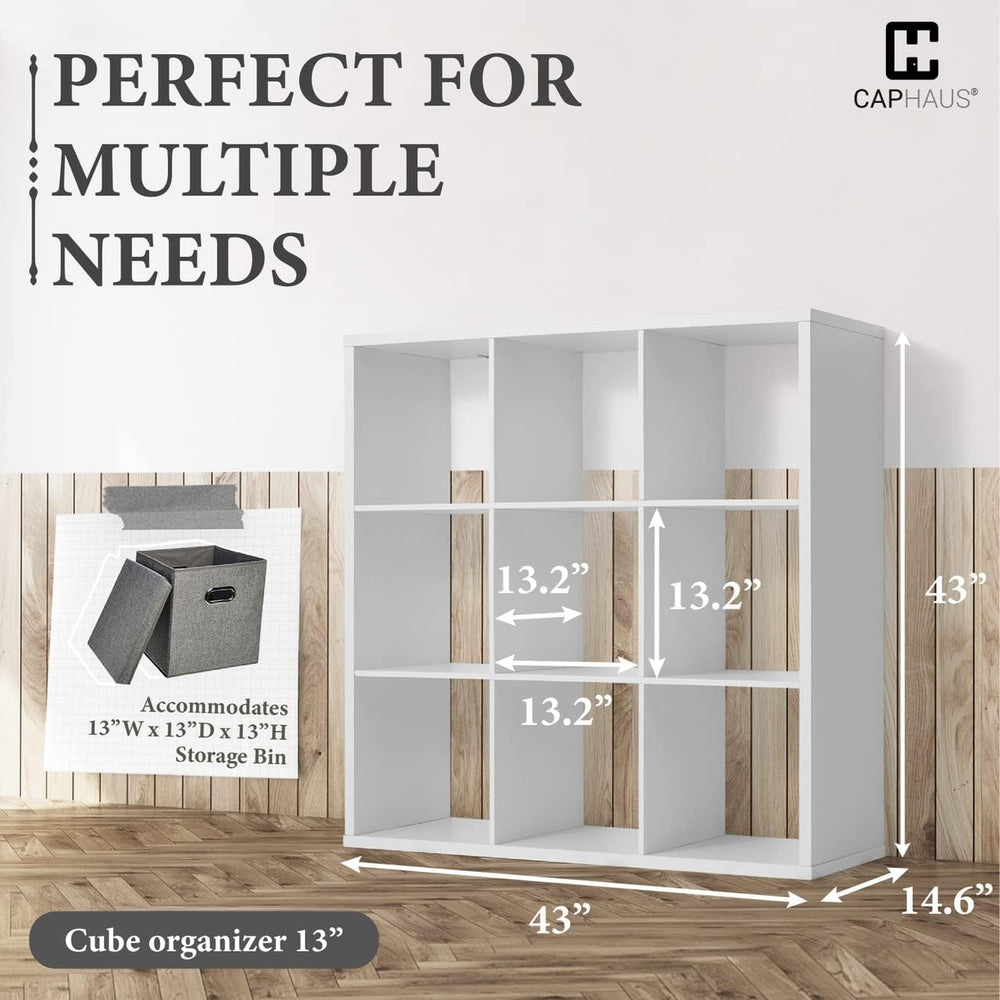 CAPHAUS Sturdy Room 13-Inch Cube Storage Organizer Shelf, with Extra Thick Ex...