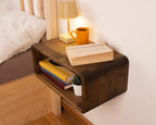 Floating Nightstand Wooden, Bedside Table, Nightstand Shelf, Handmade, Wall Mounted Bedside Shelf, Minimalist and Unique Style (Vancouver)